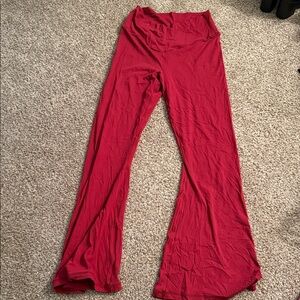 Aerie Deep Cherry Flare Leggings